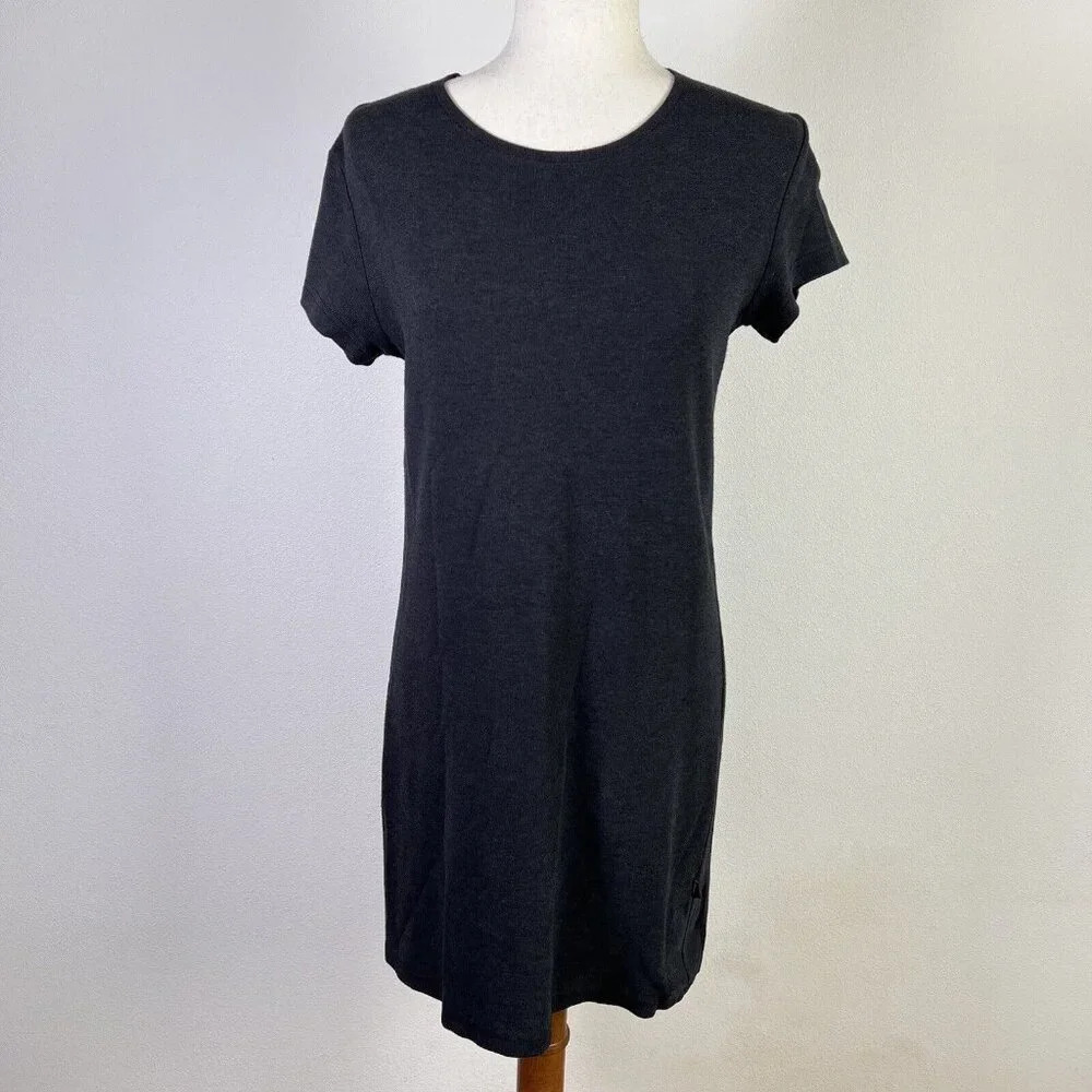 Horny‎ Toad Women's Mini Dress Size Small Black Heathered Short Sleeve Stretchy